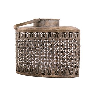 Lantaarn Metaal White Gold - 31 x 17,7 x 46,5 cm - afbeelding 2