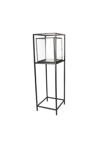 Lantaarn op standaard 30 x 30 x H 100 cm black - afbeelding 1