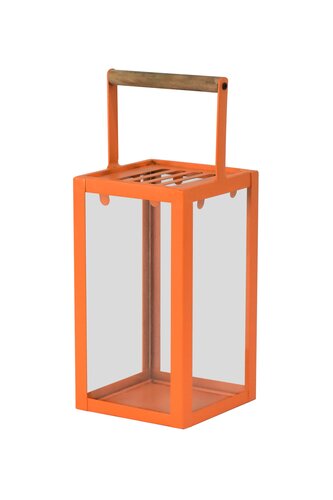Lantaarn oranje 13,5 x 13,5 x H 34,5 cm