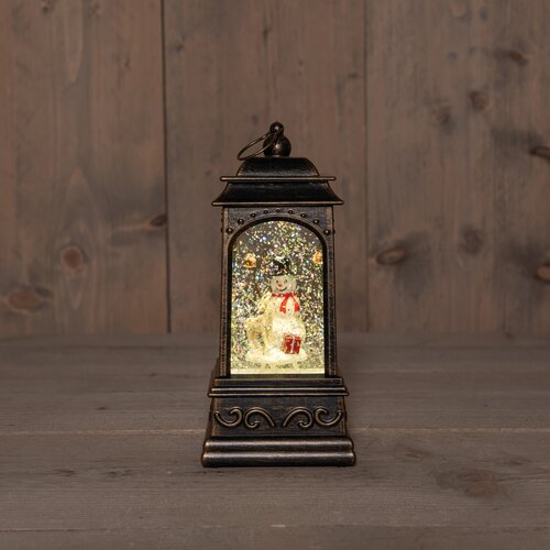 Lantaarn sneeuwpop 20.5x9cm ww - afbeelding 3