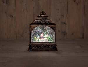 Anna's Collection lantaarn sneeuwpop - H 29 x L 22 x D 8 cm