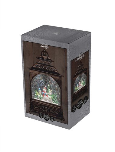 Lantaarn sneeuwpop 22x8x29cm ww - afbeelding 2