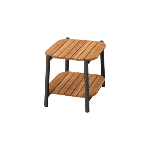 Las Palmas sidetable 2-laags 44 x 52 x H41 cm teak antraciet