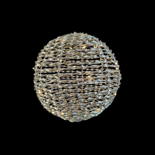 LED bal D 30 cm glitter gold 40L IP20 timer excl. 3xAA