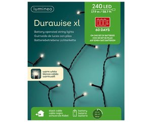 LED durawise XL warm wit/240L/1790cm/-7.5cm/3xAA/zwarte kabel