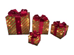 LED glitter giftbox maat L 20L rood/groen incl. timer excl. 3xAA - afbeelding 2