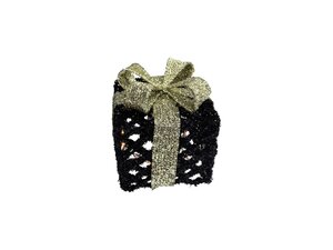 LED glitter giftbox maat S 10L zwart/goud