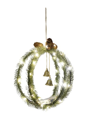 LED kerstbol gedecoreerd 8 functies - D 29 cm excl. 3x AA
