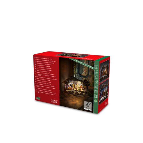 LED kerststal, watergevuld, 3L warmwit, BOT/USB 5u timer - afbeelding 2