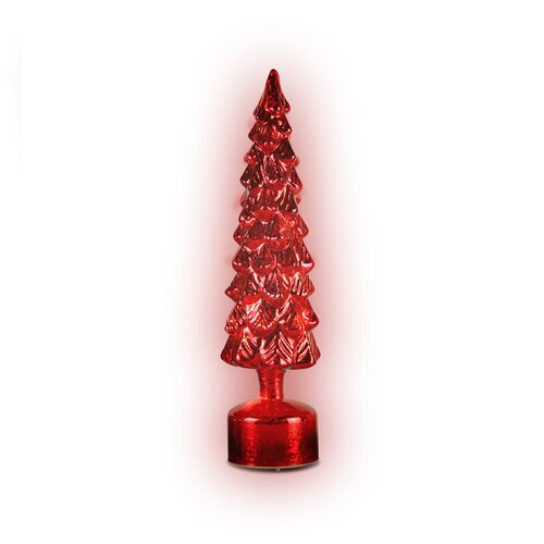 LED spinning tree D 10  H 36,5 cm Rood (3xAA)