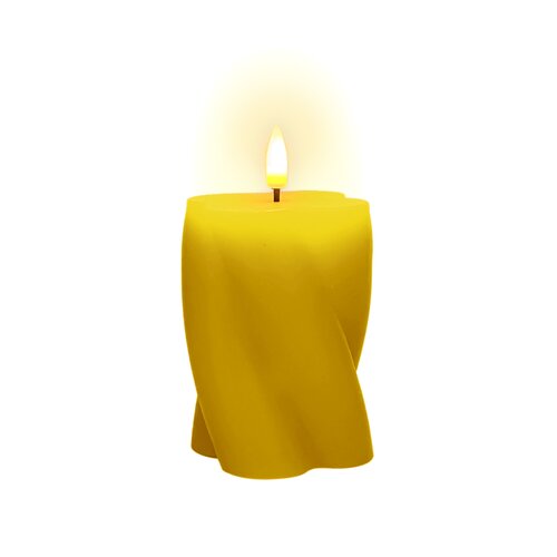 LEDkaars wax 'twist' D 7,5 x H 10 cm - yellow