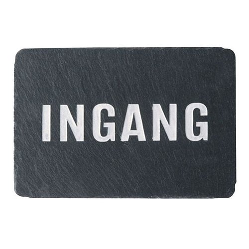 Leisteen deurplaat tekst ingang