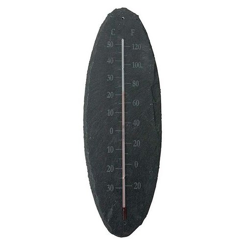 Leisteen thermometer ovaal L