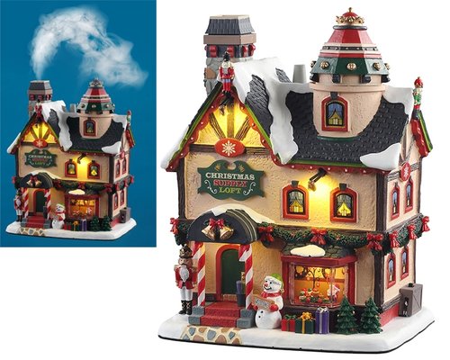 Lemax Christmas supply loft (smoking), with 4,5V adaptor