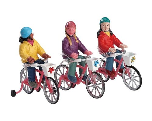 Lemax kerstdorpminiatuur Bike ride, set van 3