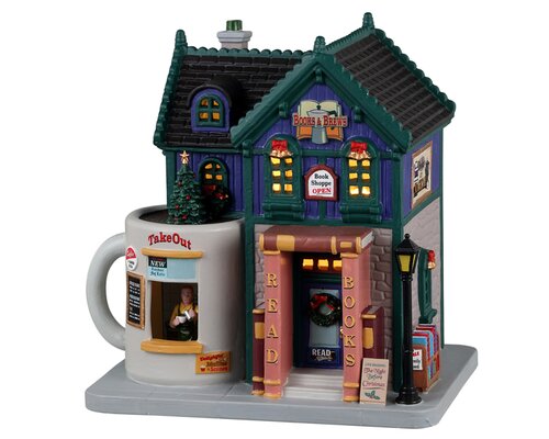 Lemax kerstdorpminiatuur Caddington Village Books and brews café
