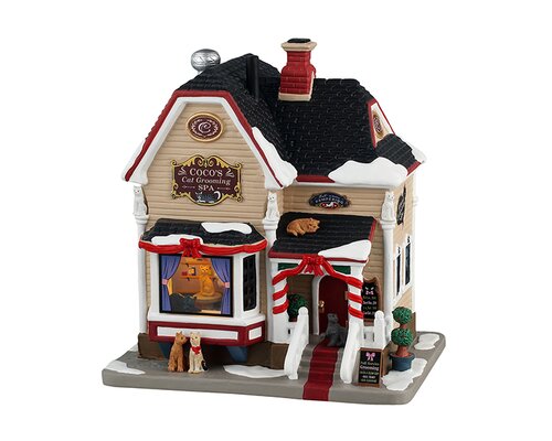 Lemax kerstdorpminiatuur Caddington Village Coco's cat grooming spa