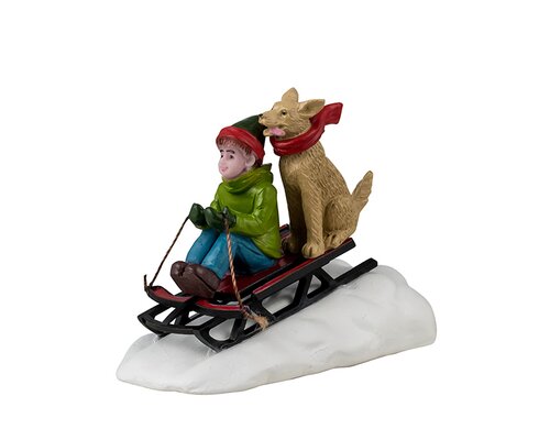 Lemax kerstdorpminiatuur Caddington Village Doggone downhill sledding
