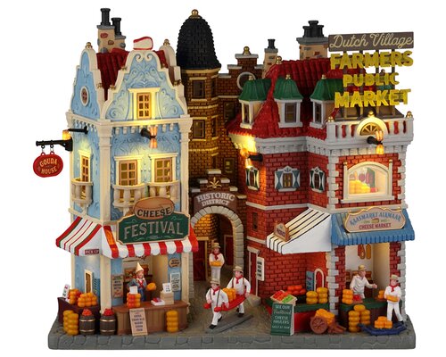 Lemax kerstdorpminiatuur Caddington Village Dutch cheese festival and farmers market