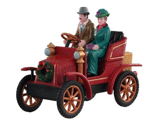 Lemax kerstdorpminiatuur Caddington Village First car in town