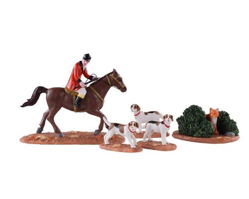 Lemax kerstdorpminiatuur Caddington Village Fox hunt, set van 5
