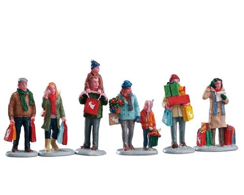 Lemax kerstdorpminiatuur Caddington Village Holiday shoppers, set van 6