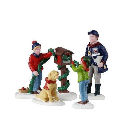 Lemax kerstdorpminiatuur Caddington Village Mailbox decorating, set van 4