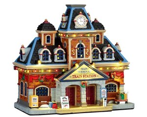 Lemax kerstdorpminiatuur Caddington Village Main terminal train station