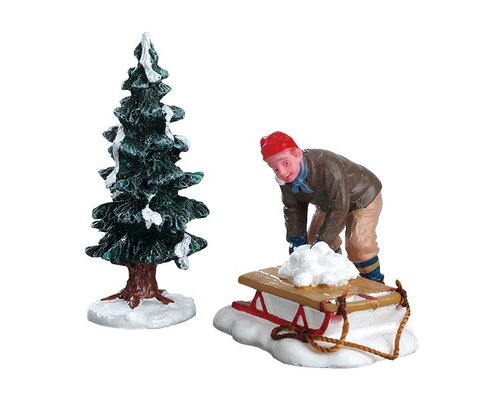 Lemax kerstdorpminiatuur Caddington Village Ready for a fight, set van 2