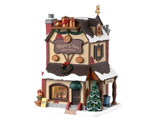 Lemax kerstdorpminiatuur Caddington Village Wagner & sons copper works
