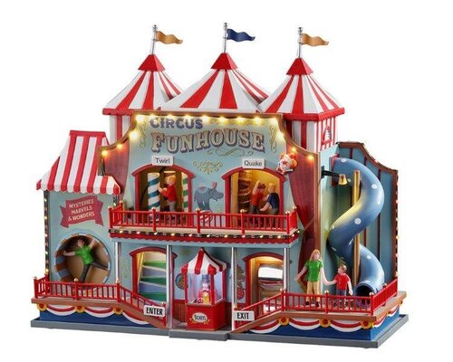 Lemax kerstdorpminiatuur Carnival Village Circus funhouse