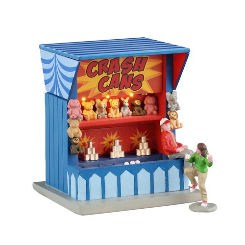 Lemax kerstdorpminiatuur Carnival Village Crash cans game, set van 2