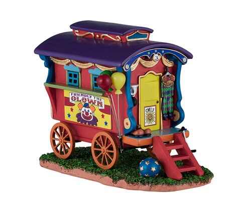 Lemax kerstdorpminiatuur Carnival Village Friendly the clown caravan