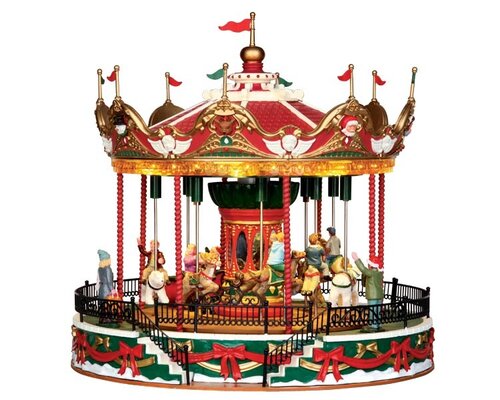 Lemax kerstdorpminiatuur Carnival Village Santa carousel
