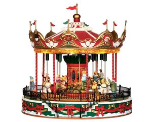 Lemax kerstdorpminiatuur Carnival Village Santa carousel