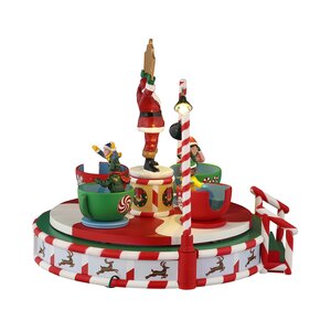 Lemax kerstdorpminiatuur Carnival Village Santa's peppermint teacup spinner - afbeelding 2