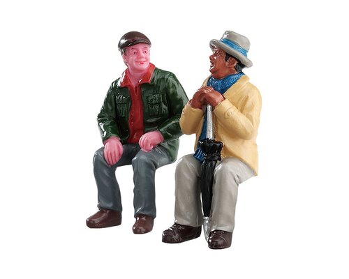 Lemax kerstdorpminiatuur Chatting with old friends, set van 2