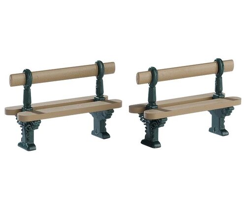 Lemax kerstdorpminiatuur Double seated bench, set van 2