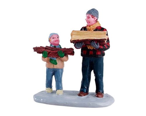 Lemax kerstdorpminiatuur Firewood for the hearth