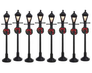 Lemax kerstdorpminiatuur Gas lantern street lamp, set van 8