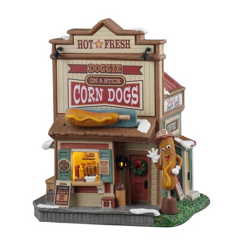 Lemax kerstdorpminiatuur Harvest Crossing Doggie on a stick corn dogs