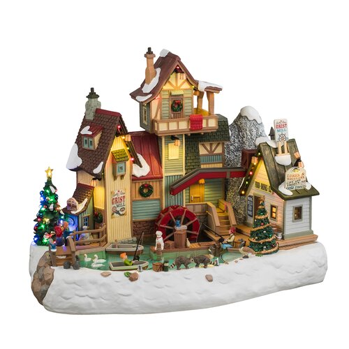Lemax kerstdorpminiatuur Harvest Crossing The rocky river grist mill