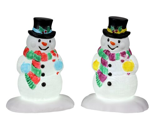 Lemax kerstdorpminiatuur Holly hat snowman, set van 2