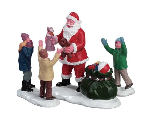 Lemax kerstdorpminiatuur It's Santa!, set van 3
