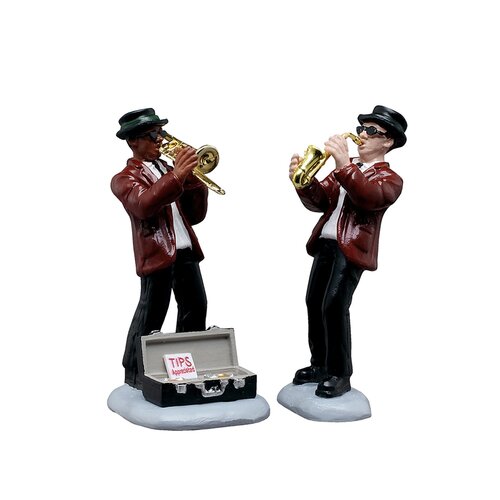 Lemax kerstdorpminiatuur Jazz duo, set van 2