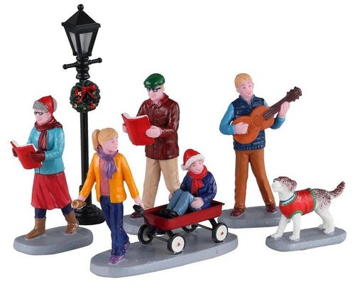 Lemax kerstdorpminiatuur Merry songs, set van 6