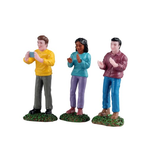 Lemax kerstdorpminiatuur Music festival fans, set van 3