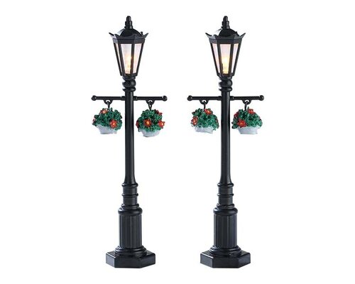 Lemax kerstdorpminiatuur Old English lamp post, set van 2