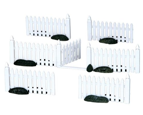 Lemax kerstdorpminiatuur Plastic picket fence, set van 7