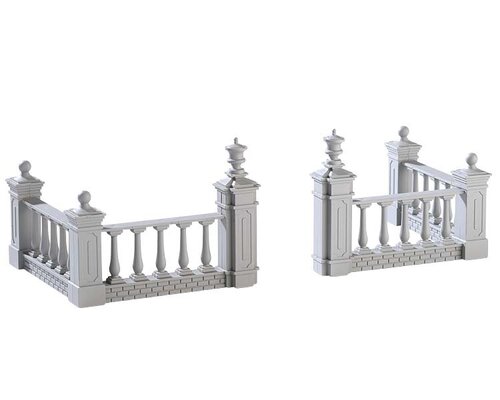 Lemax kerstdorpminiatuur Plaza fence, set van 4